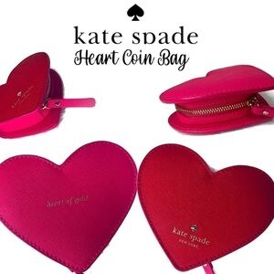 Kate Spade Heart of Gold Red Pink Coin Bag
